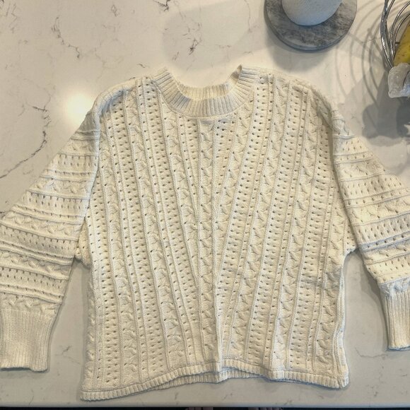 Maurices Sweaters - Maurices white crocheted sweater (chevron dolman sweater)